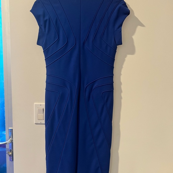 ESCADA Cap Sleeve Danette Piped Scuba Dress Sz.36 Cobalt Blue *EUC* MSRP: $1,450 - Picture 7 of 9